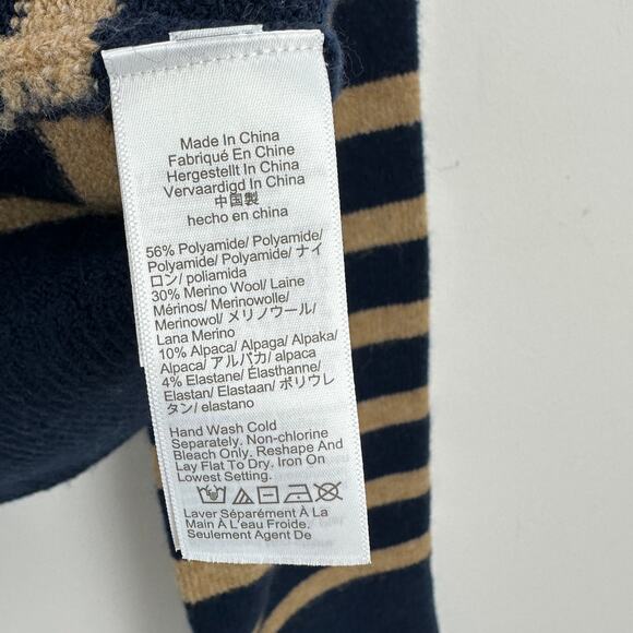 J.Crew Chunky Crewneck Sweater Supersoft Yarn Cropped Oversized Navy XS NWT - Picture 9 of 12